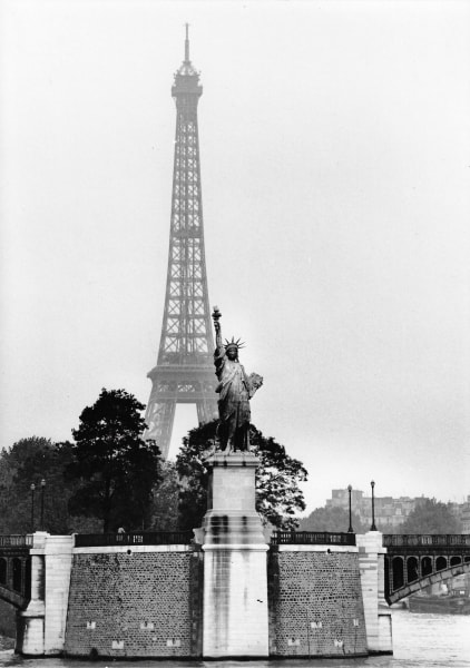 Ron Galella ​​​​​​, The Eiffel Tower with Statue of Lady Liberty, 1965