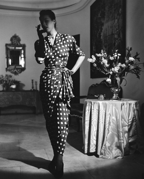 Genevieve Naylor, Model in Balenciaga Dress, Harper's Bazaar, Paris, 1946