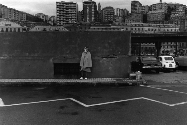 Woman in parking lot by Len Speier