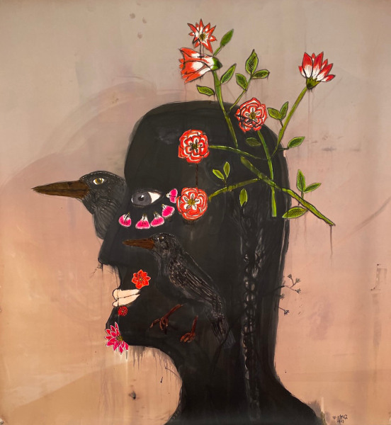 Dietmar Busse, Three Blackbirds in Mourning, 2023