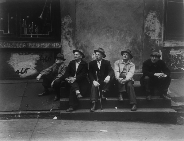 Five men on stoop by Vivian Cherry