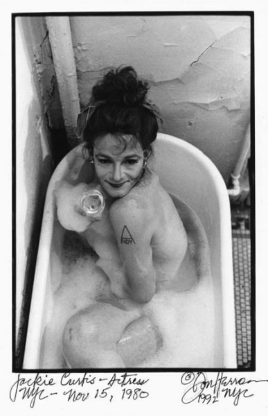 Jackie Curtis in bathtub by Don Herron