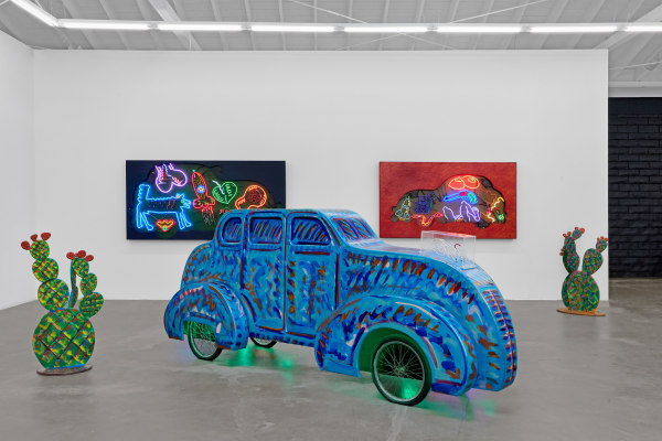 Installation view of Frank Romero: California Dreaming, on view September 13 – October 25, 2025