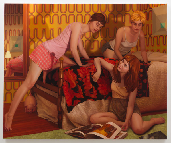 Laura Krifka,&quot;Piggyback,&quot; 2019, oil on canvas, 60 by 72 inches