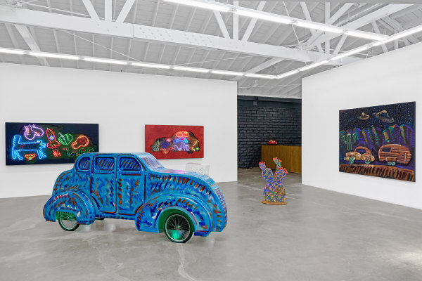 Installation view of Frank Romero: California Dreaming, on view September 13 – October 25, 2025
