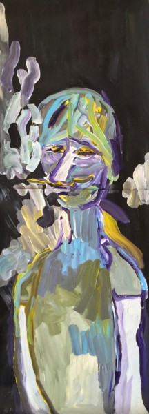 Edie Beaucage Bixby Chumbly, 2016  Acrylic on paper 48 x 18 in.
