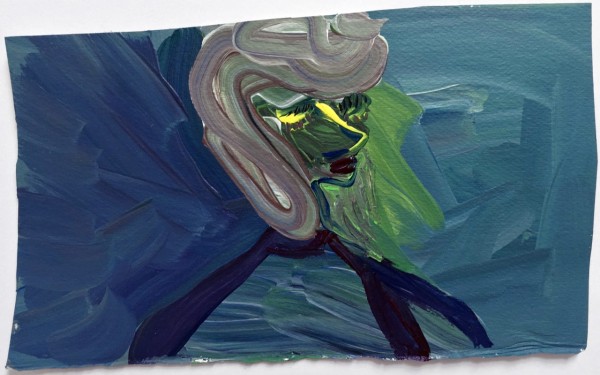 Edie Beaucage Zep, 2016 Acrylic on paper mounted on wood,  9.5 x 5.75 in.