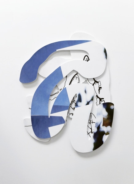 Kate Bonner, "An unclear sequence," 2015, Acrylic ink printed on shaped and painted MDF panel, 32 x 26 inches