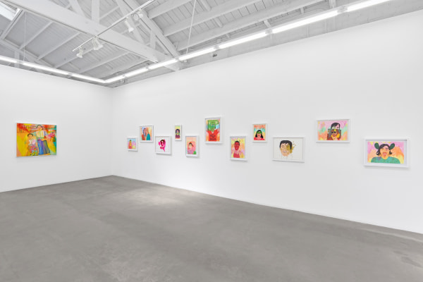 Installation view of Karla Diaz: Mal de Ojo, on view September 13 – October 25, 2025