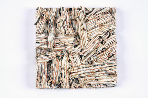 Margie Livingston Small Melted Wafer Board with Small Wafer Board on the Reverse, 2010 Acrylic on powder-coated steel shelf 7.5 x 7.5 x .75 in.