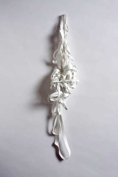 Margie Livingston White Knotted Painting, 2010  Acrylic 22 x 5 x 5 in.
