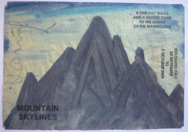 Hamish Fulton  Mountain Skyline Iceland Graphite and ink on rice paper  6.5 x 11.5 in.
