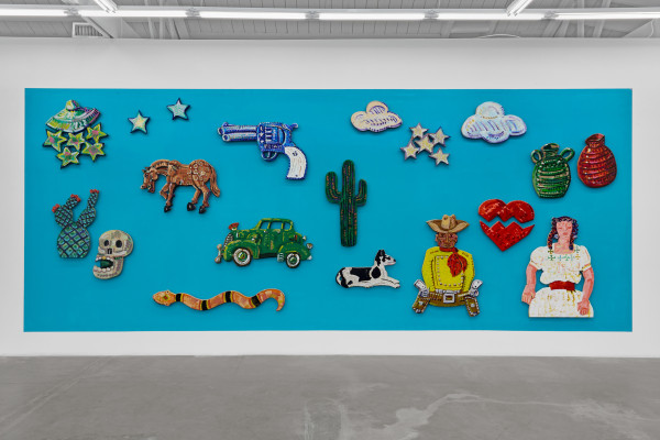 Installation view of Frank Romero: California Dreaming, on view September 13 – October 25, 2025