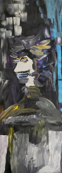 Edie Beaucage  ​Sid Chumbly, 2016  Acrylic on paper 48 x 18 in.