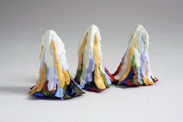 Margie Livingston Three Dark to Light Piles, Each with 305 Layers, 2010  Acrylic 3 x 3 x 8 in.