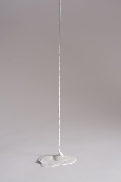 Margie Livingston White Drip Line (detail), 2010  Acrylic and string 240 x 2.5 x 3.25 in.
