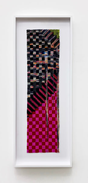Liz Collins, Upstairs/Downstairs, 2022, Cotton, silk and wool, 28 x 7.5 in.