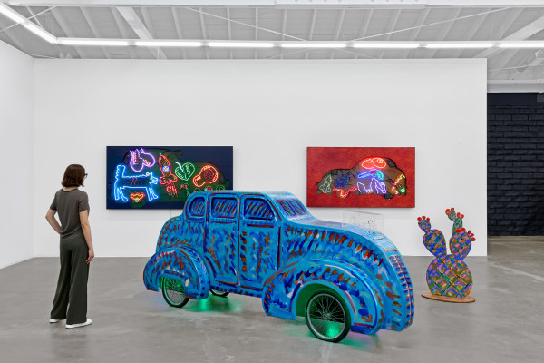 Installation view of Frank Romero: California Dreaming, on view September 13 – October 25, 2025