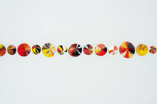 Margie Livingston  Room, 2010 Acrylic and adhesive 2.5 inches x 120 feet (continuous row of paint drops glued all around the gallery&rsquo;s walls at the artist&rsquo;s eye level