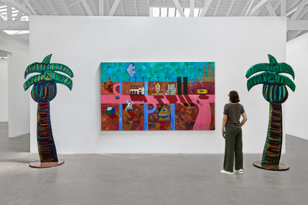 Installation view of Frank Romero: California Dreaming, on view September 13 – October 25, 2025