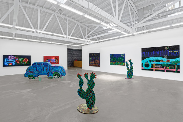 Installation view of Frank Romero: California Dreaming, on view September 13 – October 25, 2025