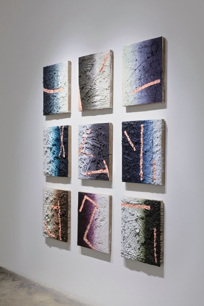 Installation View of Molly Larkey: THE NOT YET (or The Dictionary of Insubordinate Geometry)