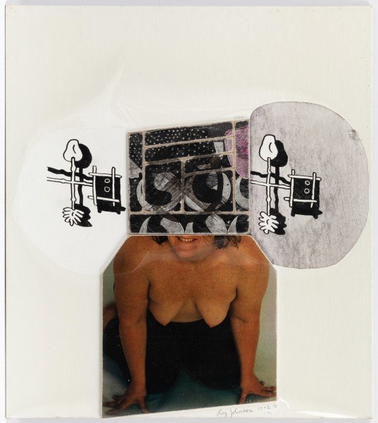 Ray Johnson,&amp;nbsp;Untitled (Brigid Berlin), 1972-90-91+, Mixed media collage on board