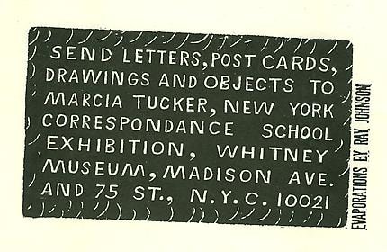 Ray Johnson: New York Correspondence School Exhibition -  - Publications - Ray Johnson Estate