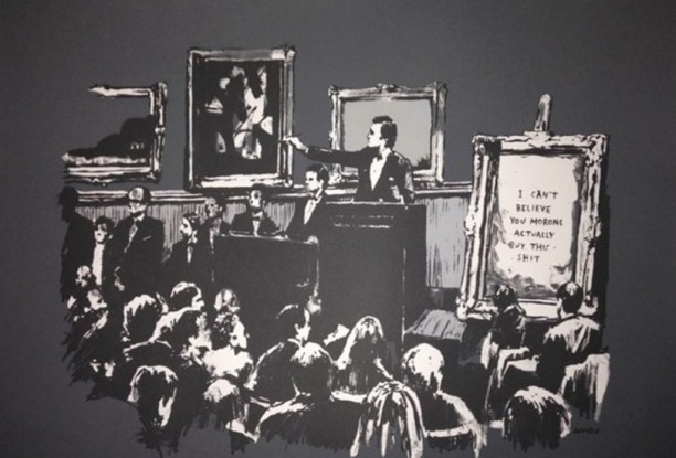 Banksy (b. 1974)  Morons (Grey), 2006