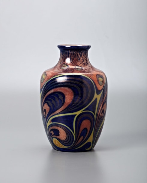 Galileo Chini, Abstract Peacock Vase, c. 1900