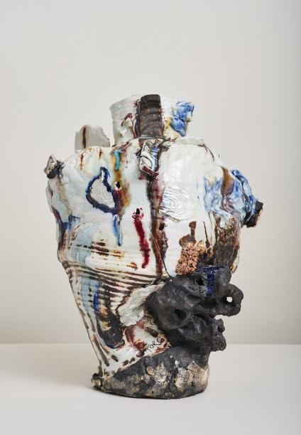 Torso Porcelain, stoneware, layered glazes, oxides and slips, lustre