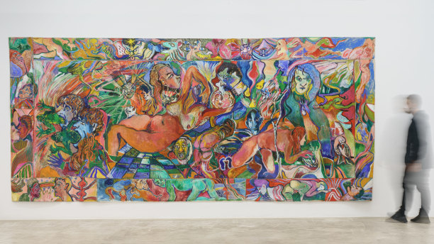 Depois daqui, 2021, &Oacute;leo, pastel oleoso, pastel seco e costura sobre linho