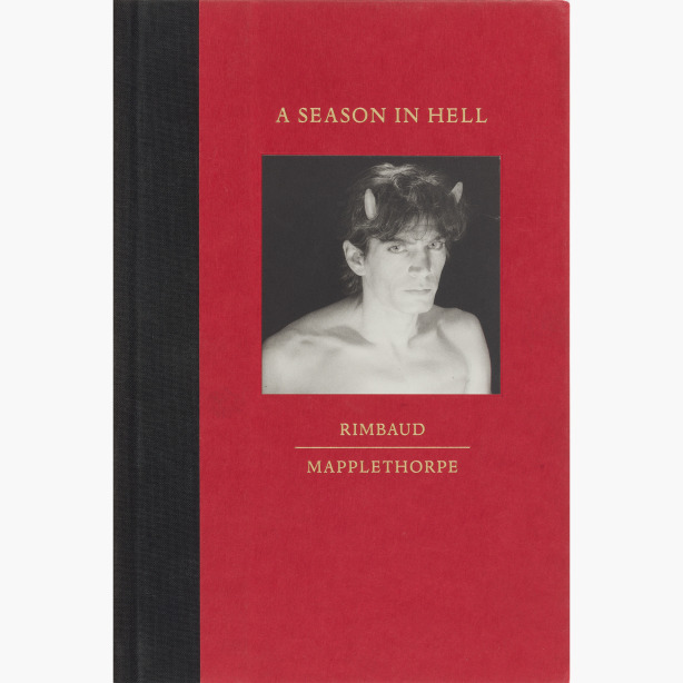 Red cloth cover with gold text, black spine and Self-portrait with Devil Horns.