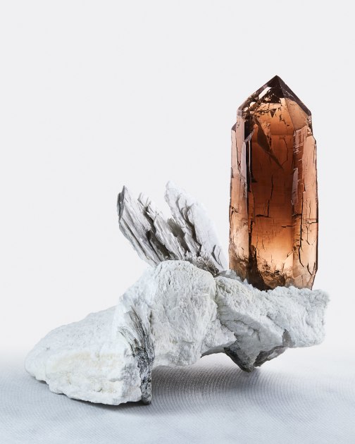 Smoky Quartz on Mica