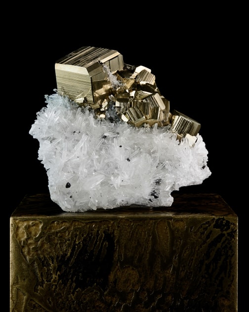 Fine Mineral photograph of pyrite for wilensky exquisite minerals habits exhibition.