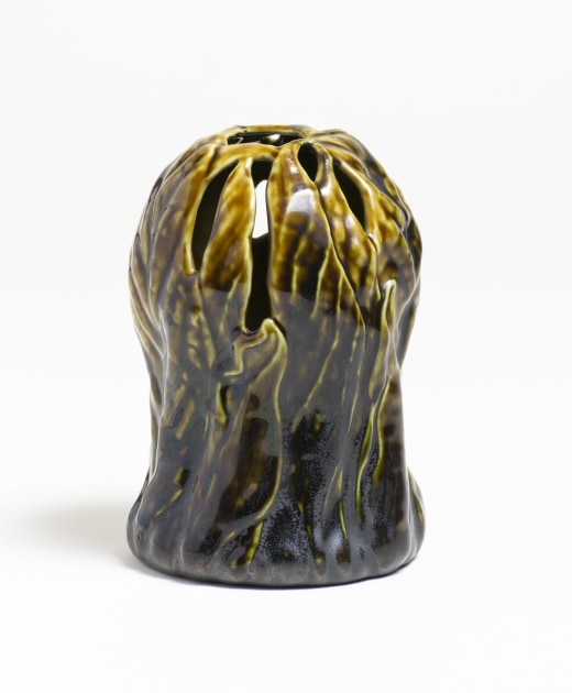 Tiffany Studios
Favrile Pottery &amp;quot;Skunk Cabbage&amp;quot; Vase
American, circa 1900
Height: 6 &amp;frac12; inches (16.5 cm)
Diameter: 4 inches (10.2 cm)