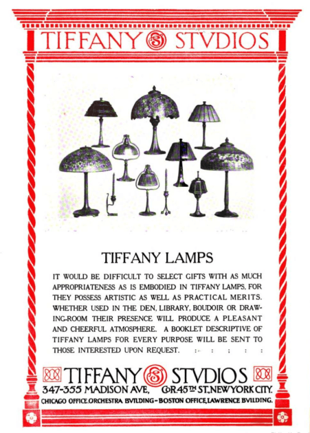 Advertisement for Tiffany Lamps in The International Studio&amp;nbsp;Volume 54, December 1914