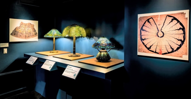 A selection of Tiffany Lamps on view in the exhibition are shown with archival records and drawings by the Tiffany Girls on loan from the New-York Historical Society and the Charles Hosmer Morse Museum of American Art.&amp;nbsp;

Photo: Selby Gardens