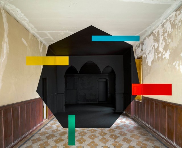 Anamorphic photography "Bastia 2" by Georges Rousse, taken in Bastia, France in 2020