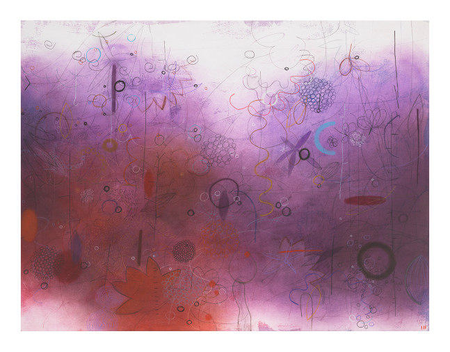 Aquarium, 2010
Mixed media on paper mounted on canvas
39 1/2 x 51 inches