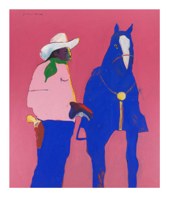 Indian Cowboy and Horse, 1979
Acrylic on canvas
80 x 63 inches