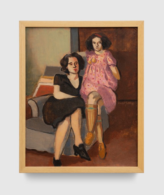 Adolph&amp;nbsp;Gottlieb

Untitled (Cora&amp;#39;s Two Sisters),&amp;nbsp;c. 1932

oil on table linen, mounted on board

19-7/8&amp;quot; x 16&amp;quot; (50.5 cm x 40.6 cm)