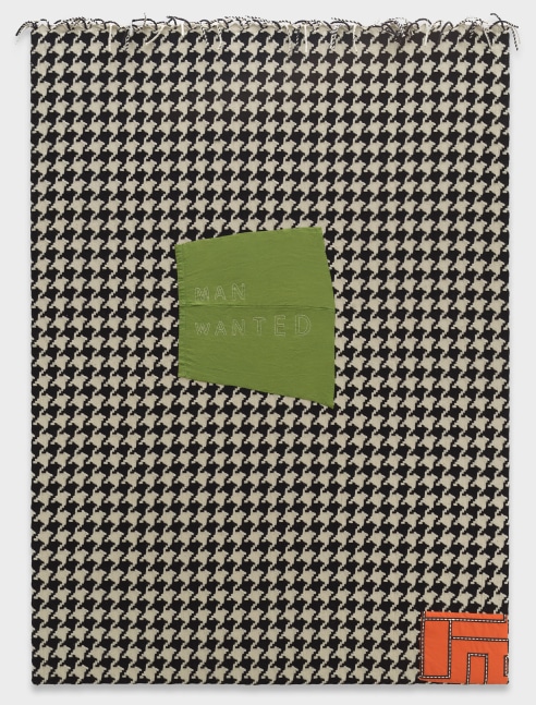 Cosima von Bonin

MAN WANTED

2023

Wool, cotton, fleece

73 3/4 X 53 inches

187 X 135 cm