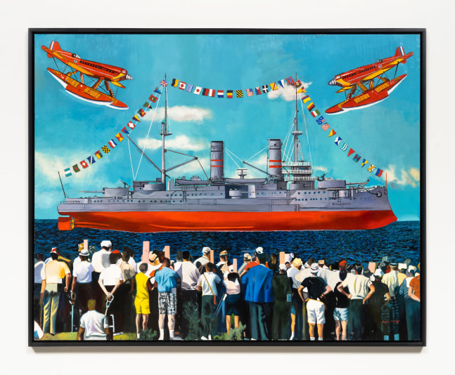 Malcolm Morley

International Jubilee

2012

Oil on linen with watercolor on paper and string attachments

62 x 72 inches

157.5 x 182.9 cm

(MOR 23/0568)

Private Collection