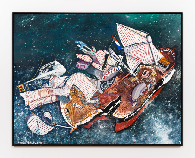 Malcolm Morley

Sailing Vessel Floundering in Heavy Seas

1996

Oil on linen

56 x 72 inches

142.2 x 182.9 cm

(MOR 23/0324)

Private Collection