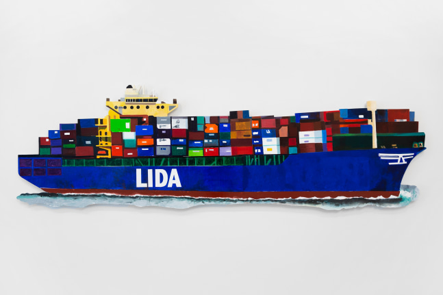 Malcolm Morley

Cargo Freighter Lida

2013

Oil on shaped wood panel

42 x 141.25 inches

106.7 x 358.8 cm

(MOR 23/0601)

The Estate of Malcolm Morley
