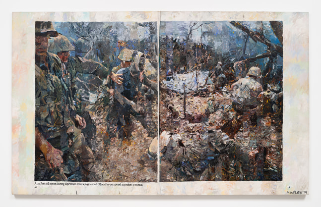 Malcolm Morley

At A First Aid Center in Vietnam

1971

Oil on canvas

66.25 x 107.6 inches

168.3 x 273.4 cm

(MOR 23/0115)

The Eli and Edythe L. Broad Collection