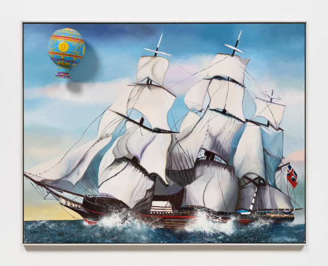 Malcolm Morley

Montgolfiere with Flying Cloud

1995

Oil on linen with paper balloon

56 x 72 inches

142.2 x 182.9 cm

(MOR 23/0309)

Private Collection