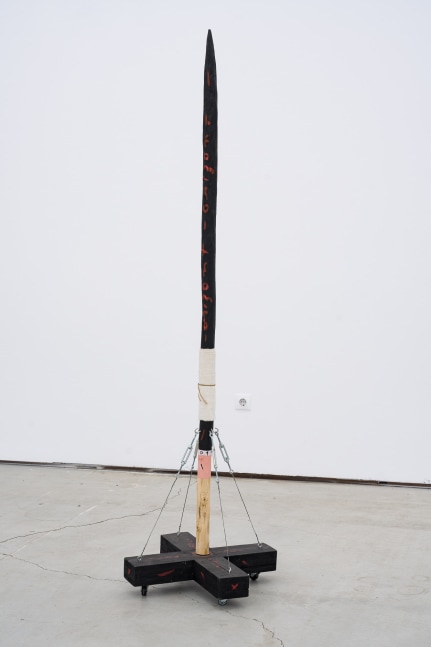Marian Zidaru &amp;nbsp; &amp;nbsp;
Impale, 2019
Wood, metal, linen and acrylic
180x50x50 cm&amp;nbsp;