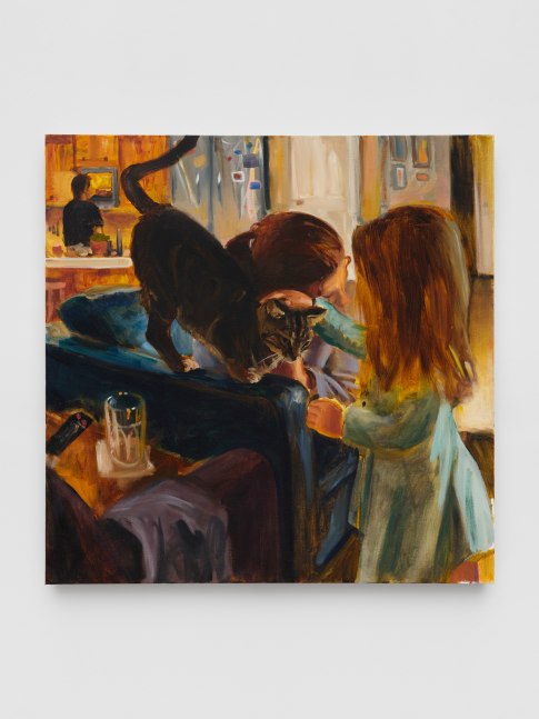 Larry Madrigal&amp;nbsp;

Comfort Cat,&amp;nbsp;2022&amp;nbsp;

Oil on canvas&amp;nbsp;

6.20h x 76.20w cm.

30h x 30w in.
